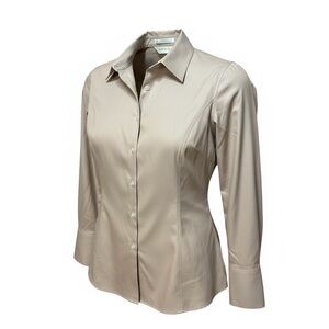 Orvis Women's Taupe Button-Down Shirt